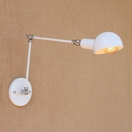 Applique da parete vintage con braccio oscillante, finitura verniciata, luce ambientale, 1 lampadina E26/E27