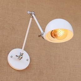 Applique da parete vintage con braccio oscillante, finitura verniciata, luce ambientale, 1 lampadina E26/E27