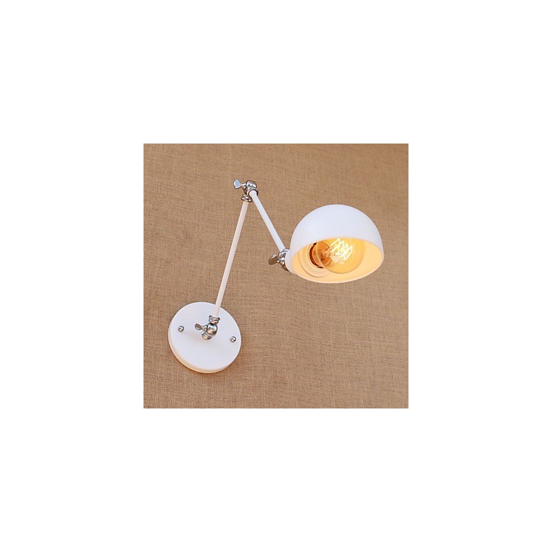Applique da parete vintage con braccio oscillante, finitura verniciata, luce ambientale, 1 lampadina E26/E27