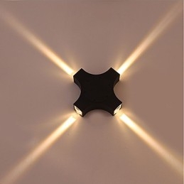 Applique da parete LED integrata da esterno impermeabile con stella a croce 16x16x4 cm
