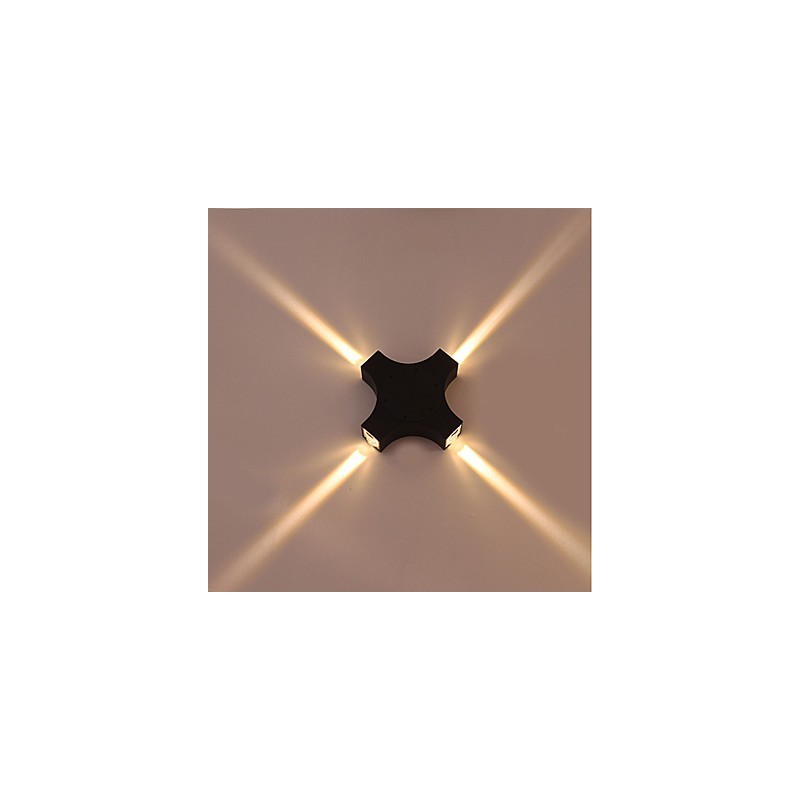 Applique da parete LED integrata da esterno impermeabile con stella a croce 16x16x4 cm