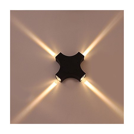 Applique da parete LED integrata da esterno impermeabile con stella a croce 16x16x4 cm
