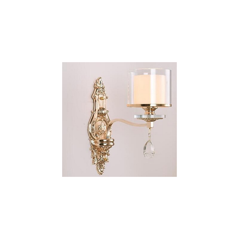 Applique da parete vintage in vetro e metallo E14 60 W