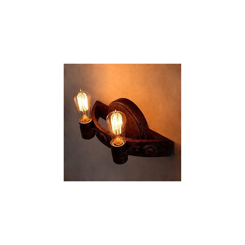 Applique da parete in metallo stile loft vintage industriale, luce verso l'alto, mini