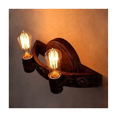 Applique da parete in metallo stile loft vintage industriale, luce verso l'alto, mini