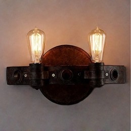 Applique da parete in metallo stile loft vintage industriale, luce verso l'alto, mini