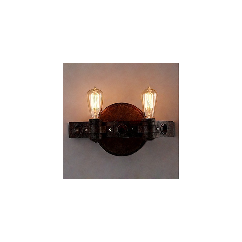 Applique da parete in metallo stile loft vintage industriale, luce verso l'alto, mini