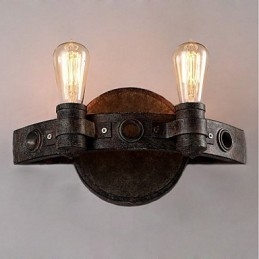 Applique da parete in metallo stile loft vintage industriale, luce verso l'alto, mini