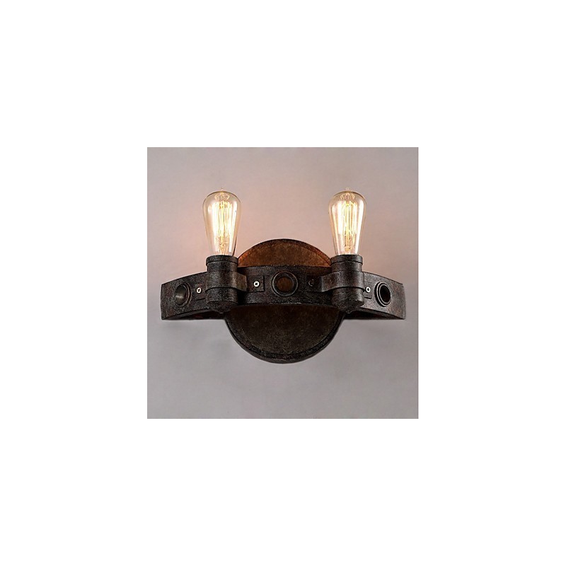 Applique da parete in metallo stile loft vintage industriale, luce verso l'alto, mini
