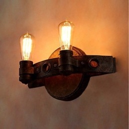 Applique da parete in metallo stile loft vintage industriale, luce verso l'alto, mini
