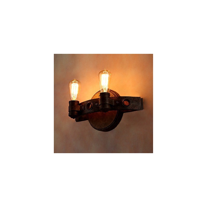 Applique da parete in metallo stile loft vintage industriale, luce verso l'alto, mini