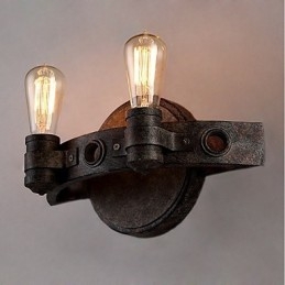 Applique da parete in metallo stile loft vintage industriale, luce verso l'alto, mini