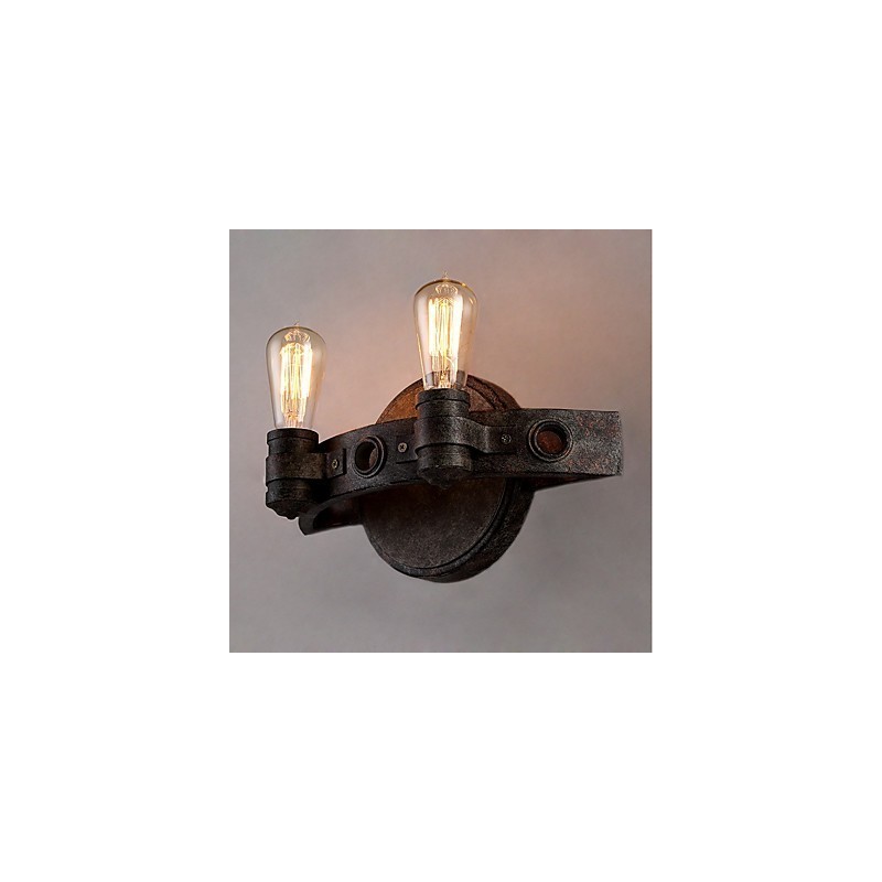 Applique da parete in metallo stile loft vintage industriale, luce verso l'alto, mini