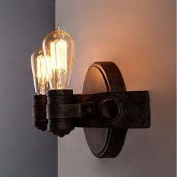Applique da parete in metallo stile loft vintage industriale, luce verso l'alto, mini