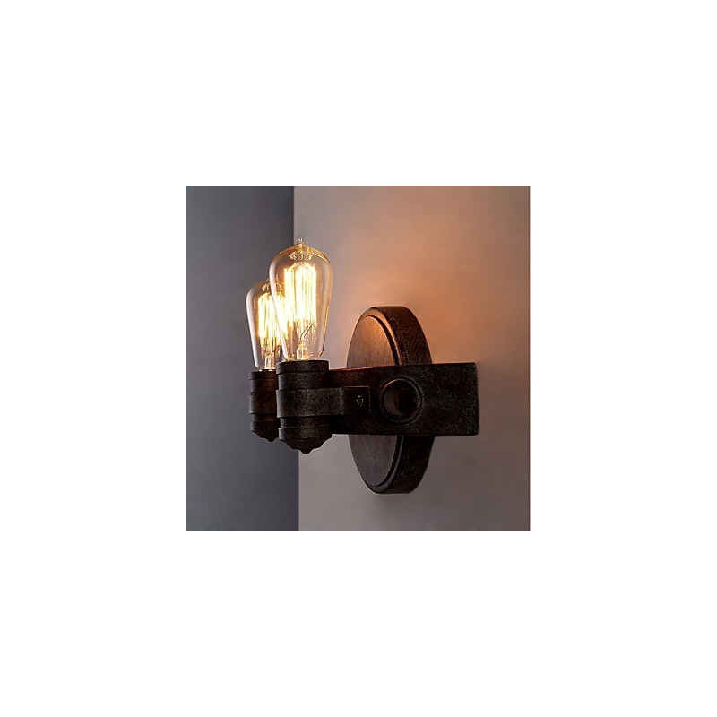 Applique da parete in metallo stile loft vintage industriale, luce verso l'alto, mini