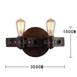 Applique da parete in metallo stile loft vintage industriale, luce verso l'alto, mini