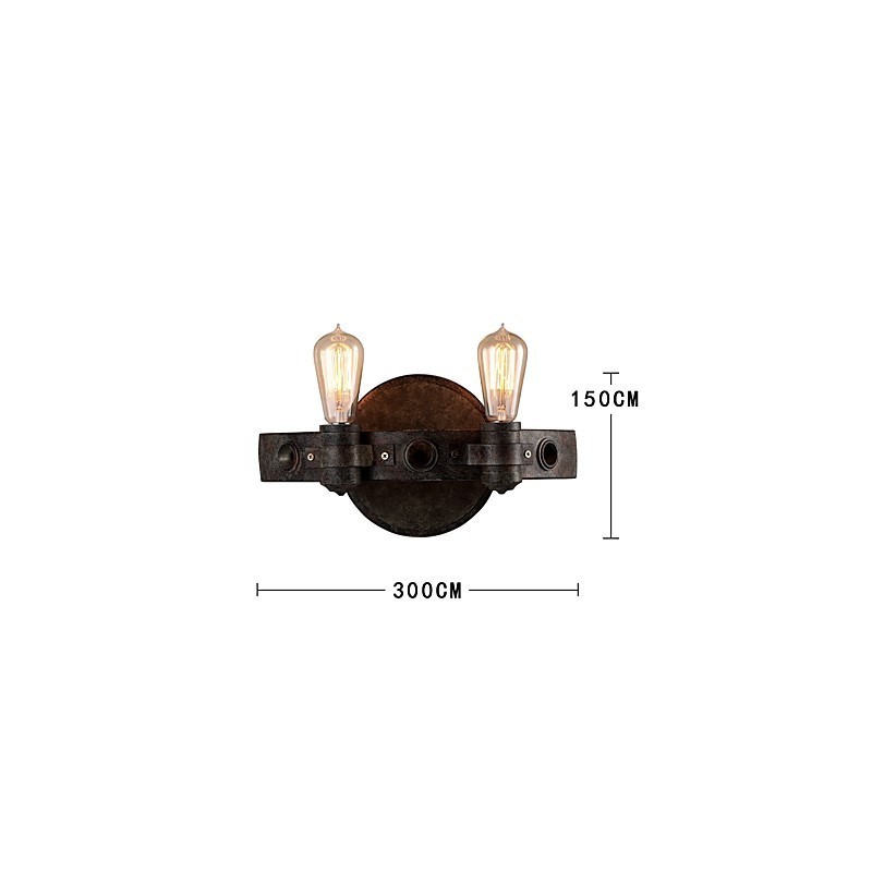 Applique da parete in metallo stile loft vintage industriale, luce verso l'alto, mini