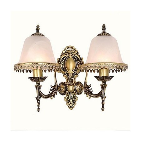 Applique da parete vintage elettroplaccata con 2 lampadine E27