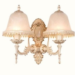 Applique da parete vintage elettroplaccata con 2 lampadine E27