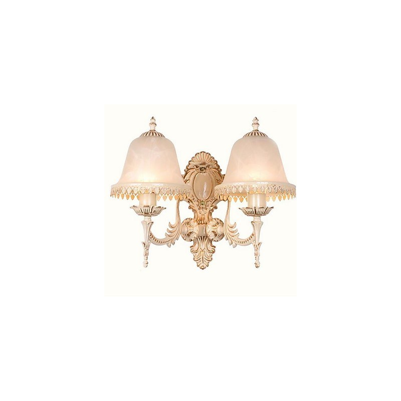 Applique da parete vintage elettroplaccata con 2 lampadine E27
