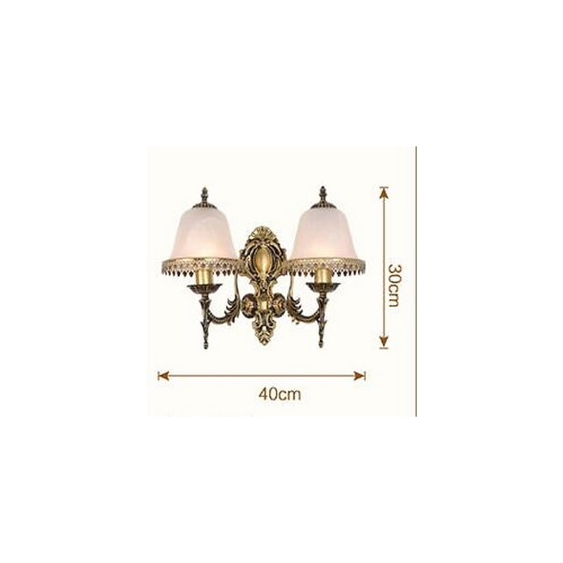 Applique da parete vintage elettroplaccata con 2 lampadine E27