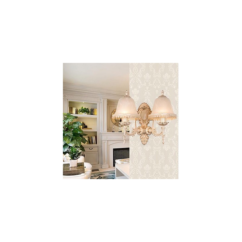Applique da parete vintage elettroplaccata con 2 lampadine E27
