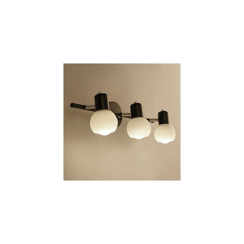 Applique da parete moderna contemporanea con 3 lampadine E27, 45 x 13 cm