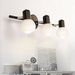 Applique da parete moderna contemporanea con 3 lampadine E27, 45 x 13 cm
