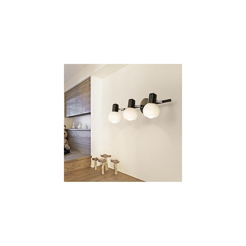 Applique da parete moderna contemporanea con 3 lampadine E27, 45 x 13 cm
