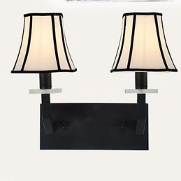 Applique da parete vintage in metallo e tessuto 41 x 24 x 34 cm E14 2 lampadine
