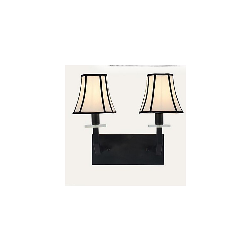Applique da parete vintage in metallo e tessuto 41 x 24 x 34 cm E14 2 lampadine