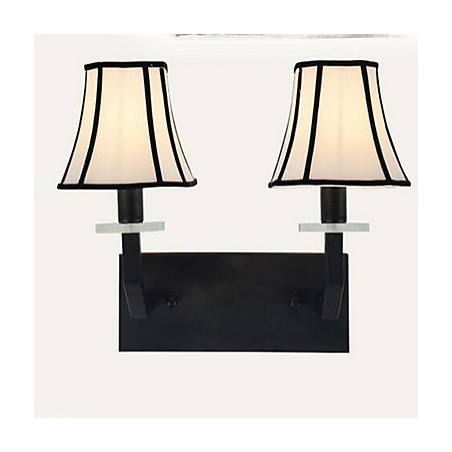 Applique da parete vintage in metallo e tessuto 41 x 24 x 34 cm E14 2 lampadine
