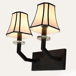 Applique da parete vintage in metallo e tessuto 41 x 24 x 34 cm E14 2 lampadine