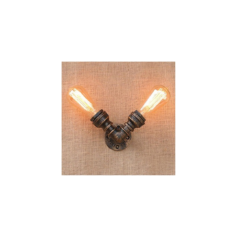 Applique da parete piccola Nostalgia con tubo dell'acqua, ottone antico