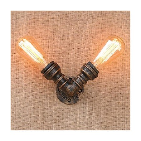 Applique da parete piccola Nostalgia con tubo dell'acqua, ottone antico