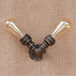 Applique da parete piccola Nostalgia con tubo dell'acqua, ottone antico