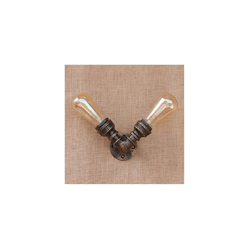 Applique da parete piccola Nostalgia con tubo dell'acqua, ottone antico