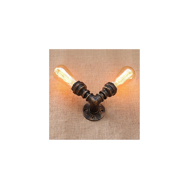 Applique da parete piccola Nostalgia con tubo dell'acqua, ottone antico