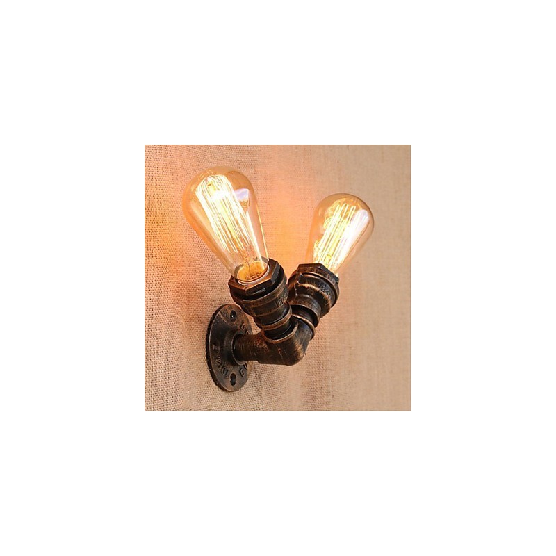 Applique da parete piccola Nostalgia con tubo dell'acqua, ottone antico