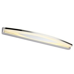Applique da bagno moderna cromata con LED integrato 15 W 70 cm