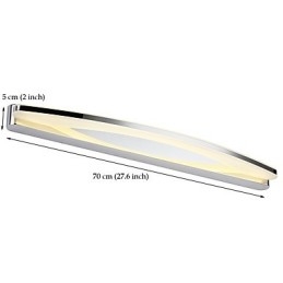 Applique da bagno moderna cromata con LED integrato 15 W 70 cm