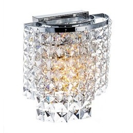 Applique da parete moderna in cristallo cromata, downlight