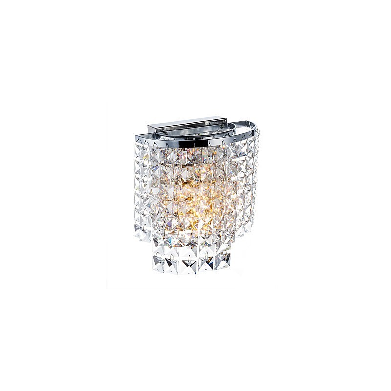 Applique da parete moderna in cristallo cromata, downlight