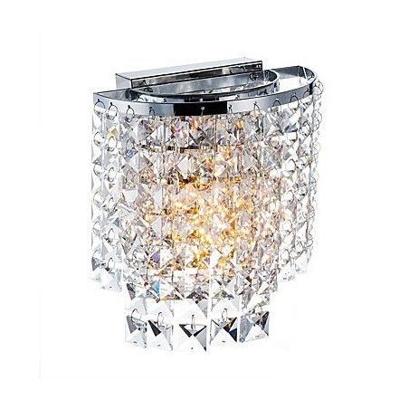 Applique da parete moderna in cristallo cromata, downlight