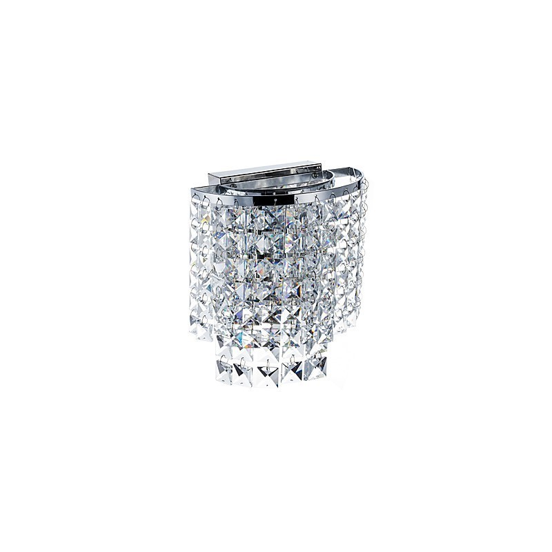 Applique da parete moderna in cristallo cromata, downlight