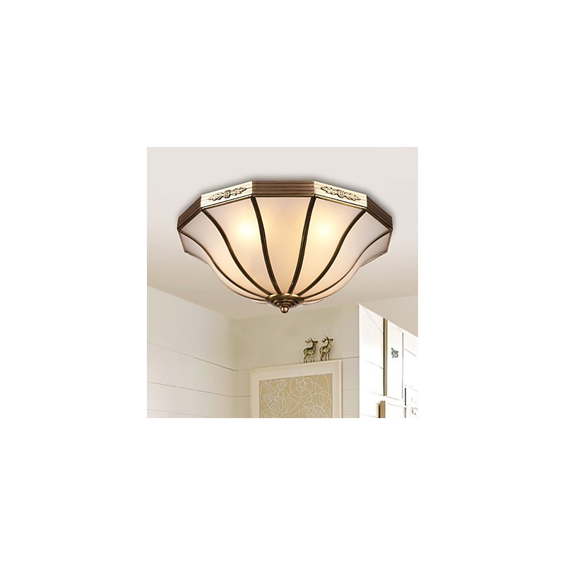 Plafoniera a filo moderna in rame decorativa 3 lampadine E26/E27