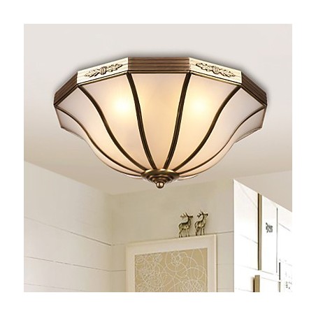 Plafoniera a filo moderna in rame decorativa 3 lampadine E26/E27