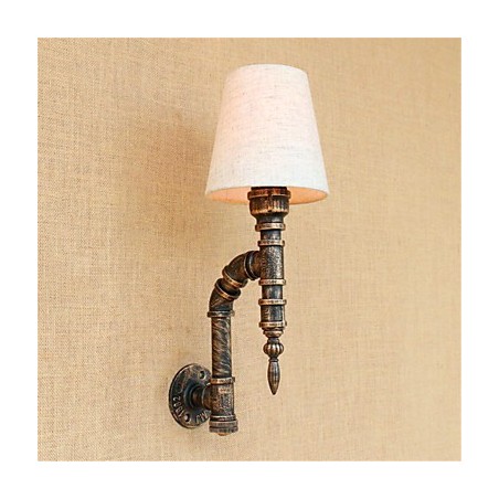 Applique da parete rustica in ottone anticato con lampadina E26/E27 inclusa