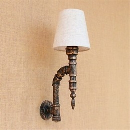 Applique da parete rustica in ottone anticato con lampadina E26/E27 inclusa