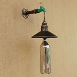 Applique da parete retrò in tubo di ferro bronzo con vetro 19 cm